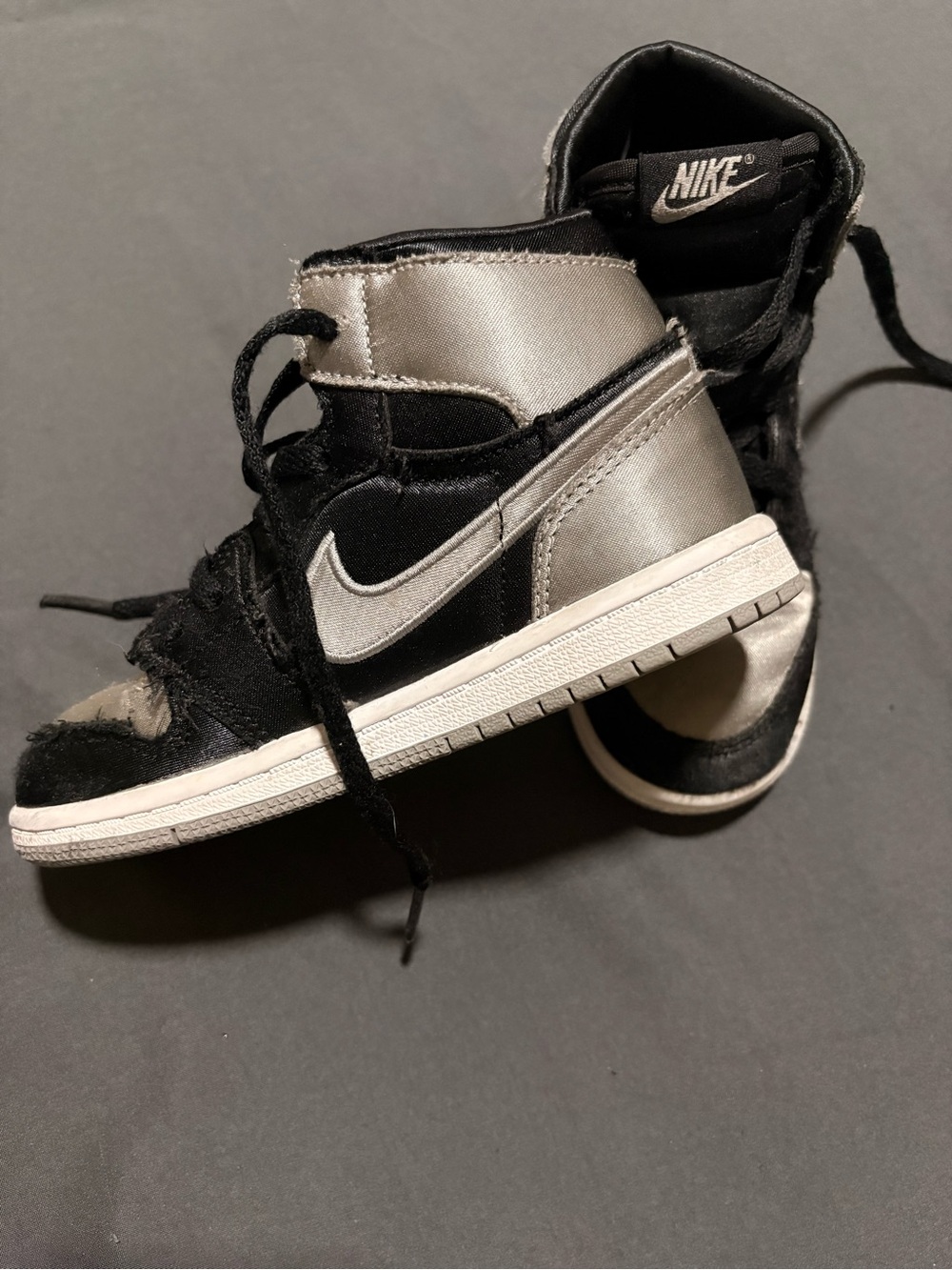 Jordan Kids' Black and Silver High-Top Sneakers